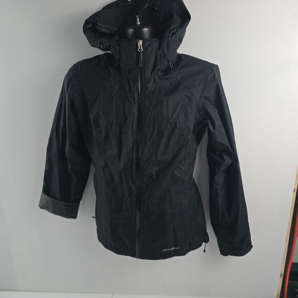 Eddie Bauer WeatherEdge Plus Jacket Women's Small Black Waterproof Hooded 334895 - Picture 1 of 12